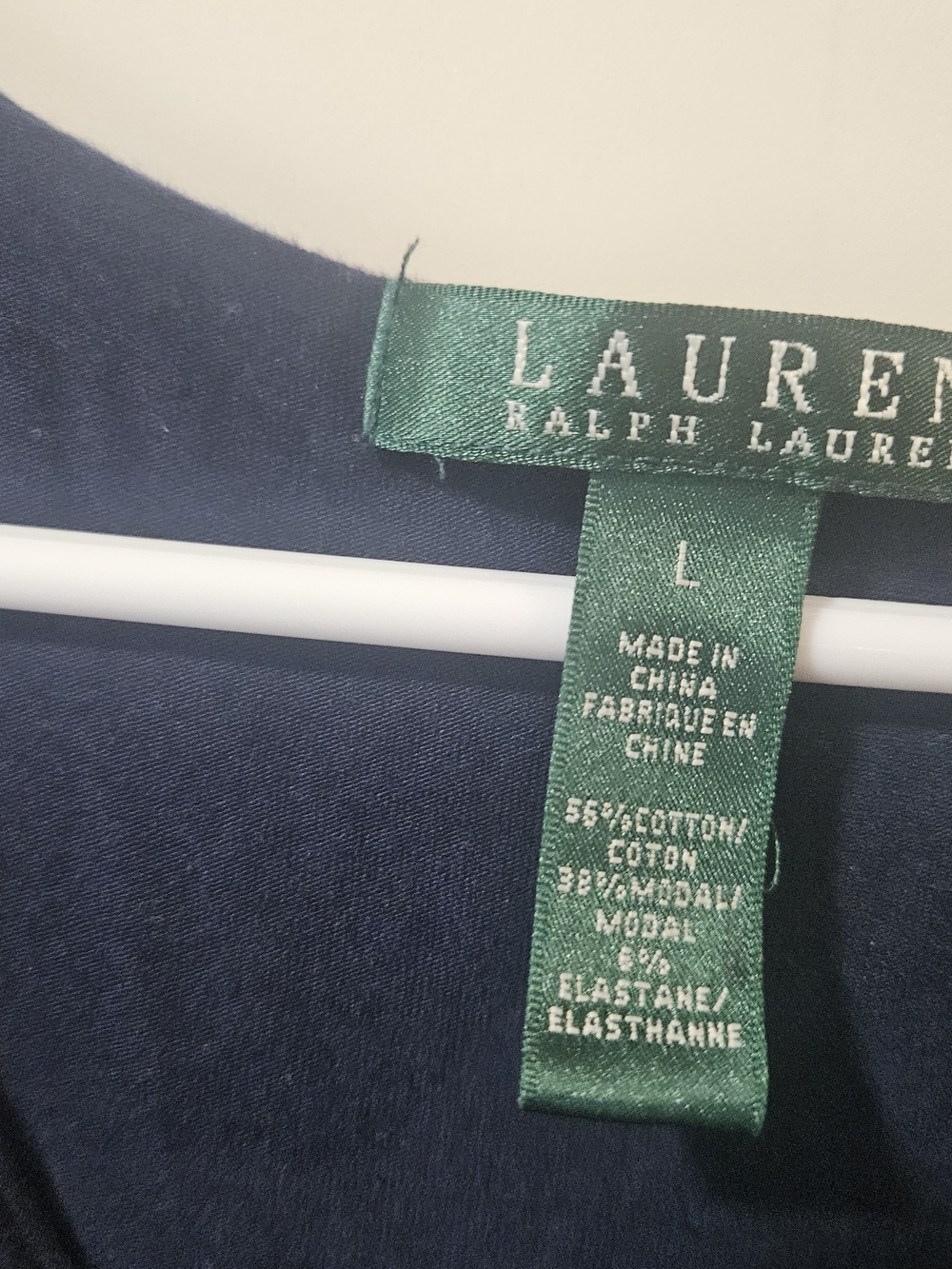 Ralph Lauren Navy Ruffle V-Neck Women's Dress size L - Picture 3 of 8